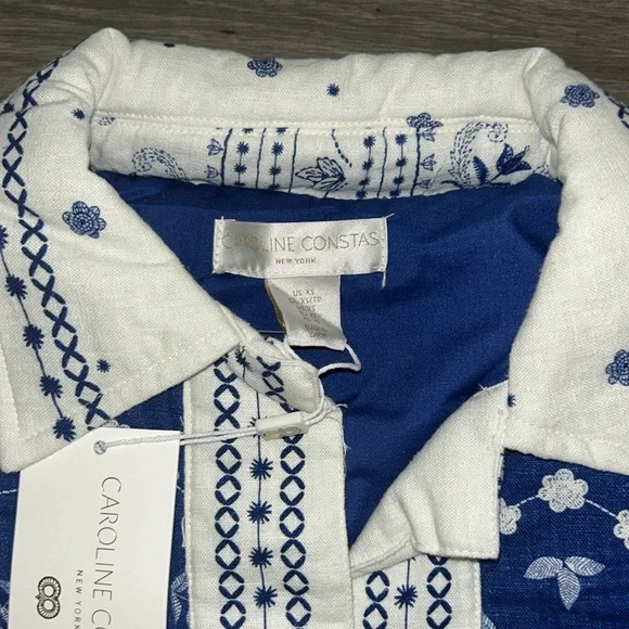 Caroline Constas Navy and Cream Patterned Jacket